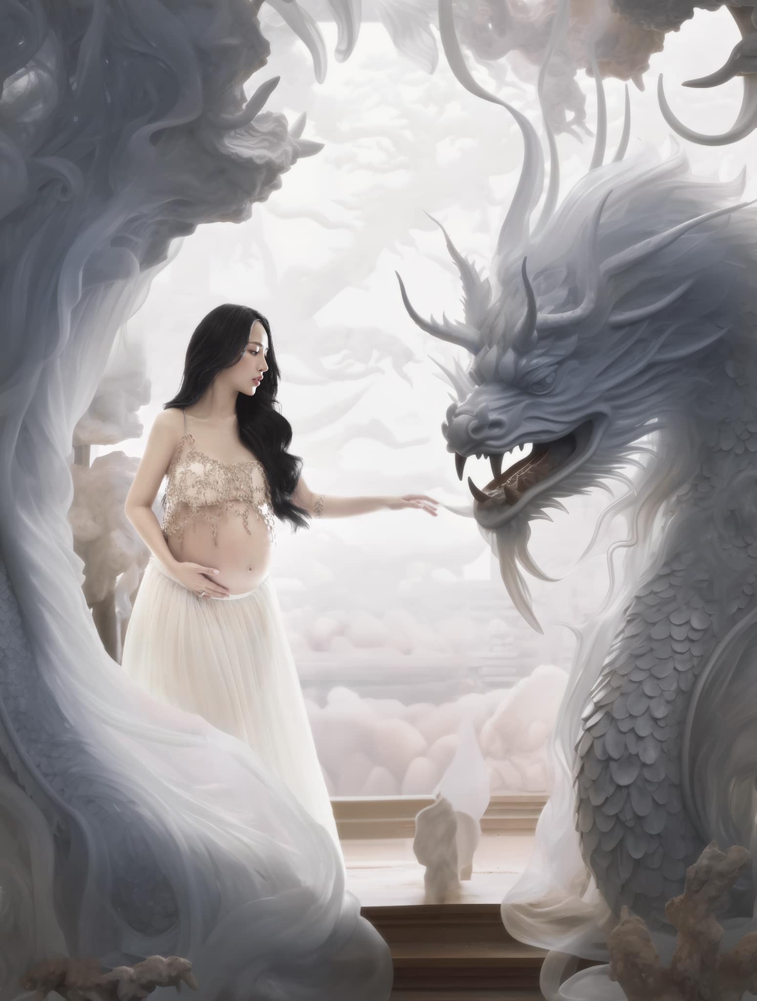 Ái nữ nhà Minh Nhựa khoe bộ ảnh cuối cùng trước khi sinh, nhan sắc “thách thức” tháng cuối thai kỳ - 1